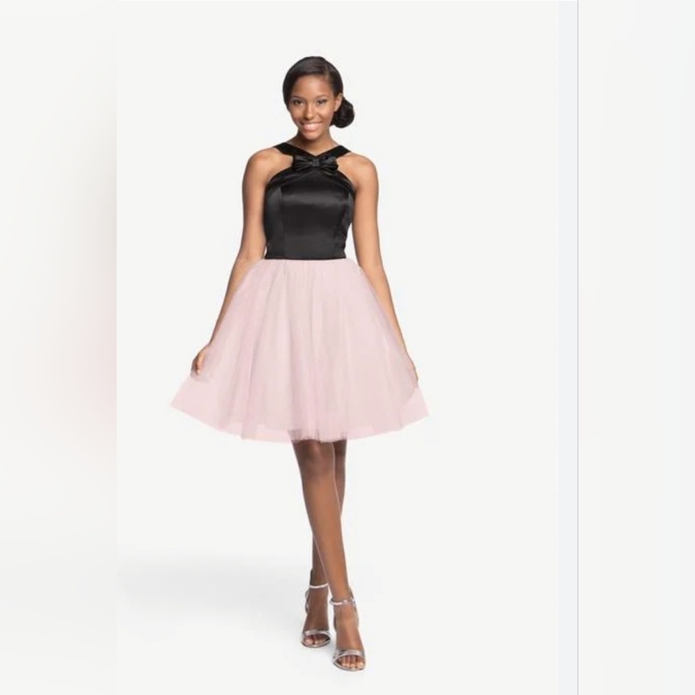 NWT Gather & Gown Black & Pink Tulle Tuxedo Brighton Mini Ballgown 6